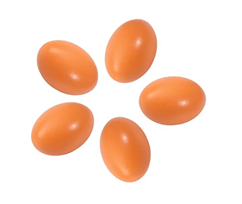 Juego de 5 huevos de gallina de huevos simulados de madera huevos falsos...